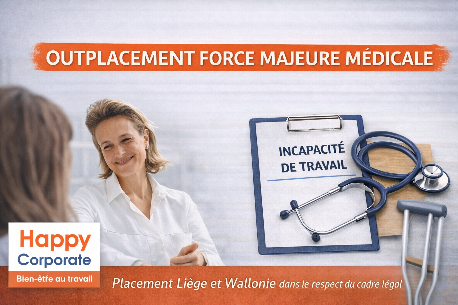 Outplacement en cas de force majeure médicale, accompagnement professionnel proposé depuis Liège et actif en Wallonie
